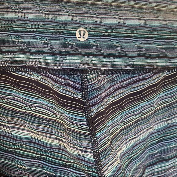 LULULEMON ATHLETICA Wunder Under Tight Space Dye Twist Naval Blue Peacock Size 6 - Picture 9 of 10